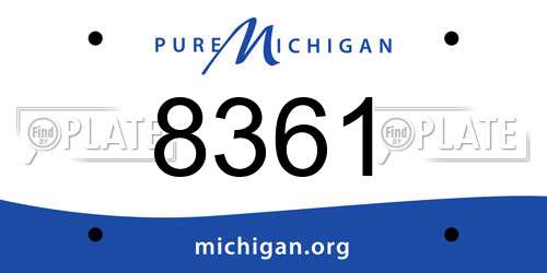 8361 Michigan License Plate