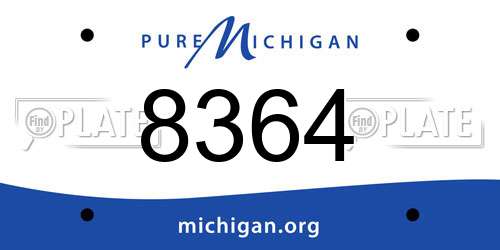 8364 Michigan License Plate
