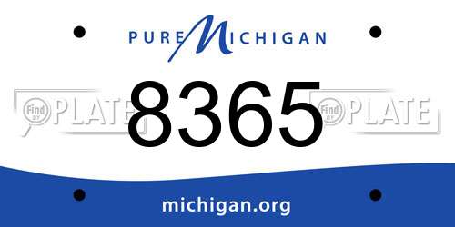 8365 Michigan License Plate