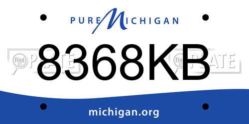 8368KB Michigan License Plate