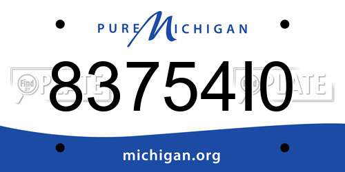 83754I0 Michigan License Plate