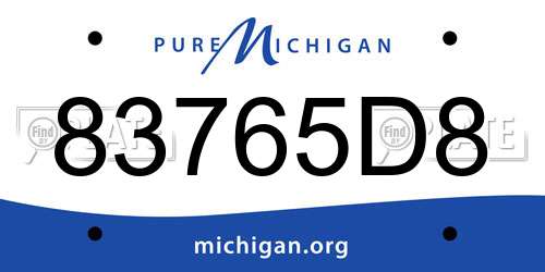 83765D8 Michigan License Plate