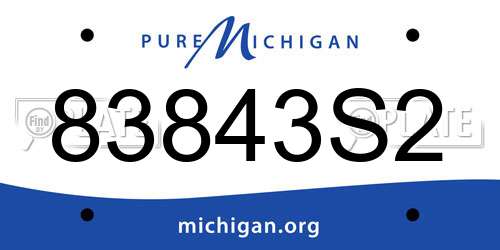 83843S2 Michigan License Plate