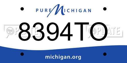 8394TO Michigan License Plate