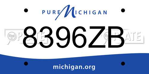8396ZB Michigan License Plate