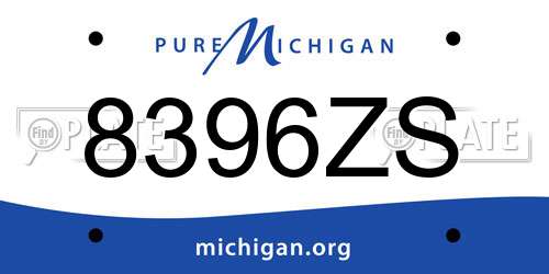 8396ZS Michigan License Plate