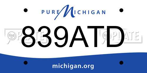 839ATD Michigan License Plate
