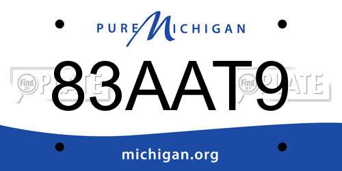 83AAT9 Michigan License Plate