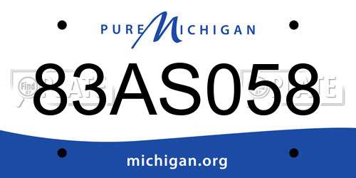 83AS058 Michigan License Plate