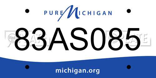 83AS085 Michigan License Plate