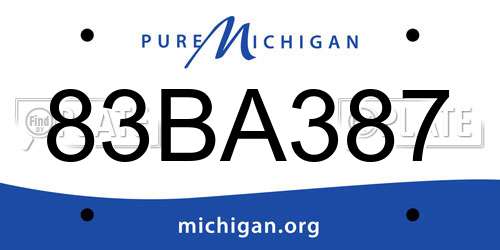83BA387 Michigan License Plate