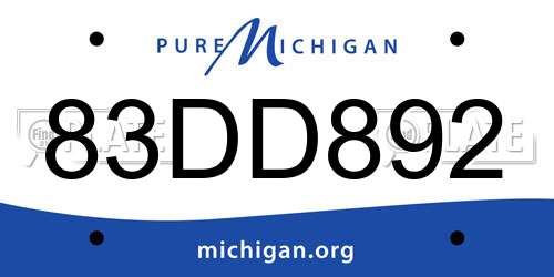 83DD892 Michigan License Plate