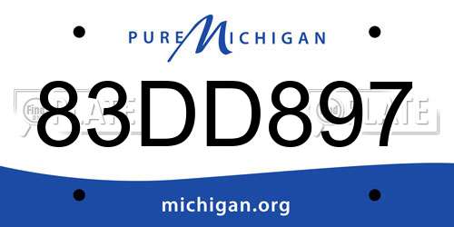 83DD897 Michigan License Plate