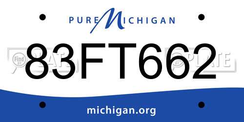 83FT662 Michigan License Plate