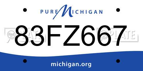 83FZ667 Michigan License Plate