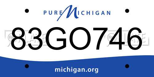83GO746 Michigan License Plate