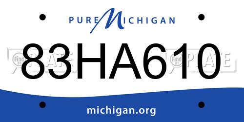 83HA610 Michigan License Plate