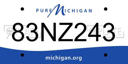 83NZ243 Michigan License Plate