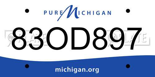 83OD897 Michigan License Plate