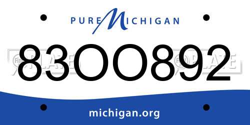83OO892 Michigan License Plate