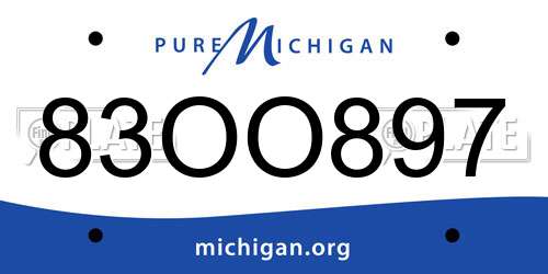 83OO897 Michigan License Plate