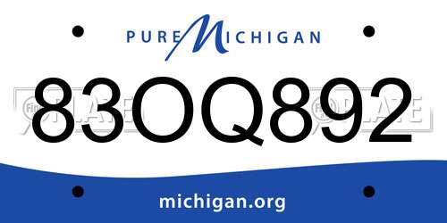 83OQ892 Michigan License Plate