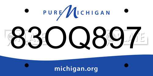 83OQ897 Michigan License Plate