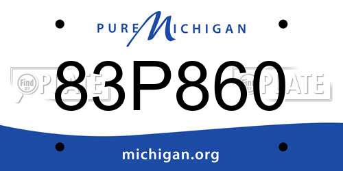 83P860 Michigan License Plate