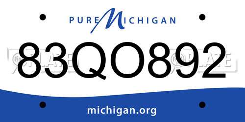 83QO892 Michigan License Plate