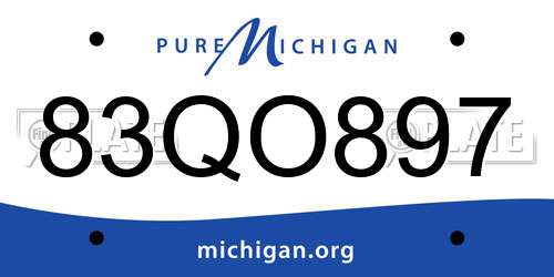 83QO897 Michigan License Plate