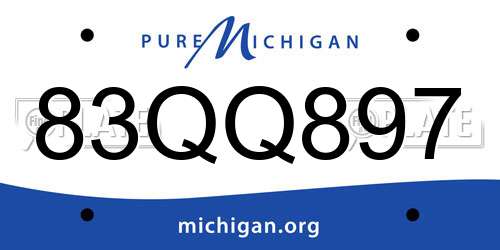 83QQ897 Michigan License Plate