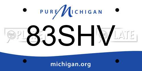 83SHV Michigan License Plate