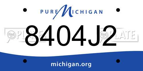 8404J2 Michigan License Plate