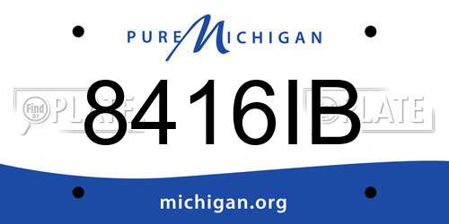8416IB Michigan License Plate