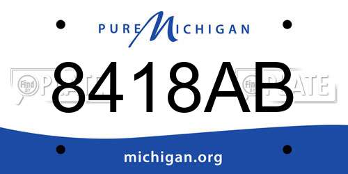 8418AB Michigan License Plate