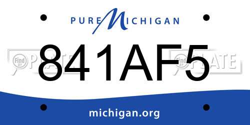 841AF5 Michigan License Plate