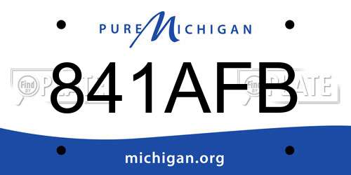 841AFB Michigan License Plate