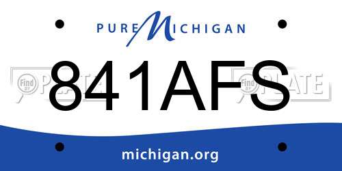 841AFS Michigan License Plate