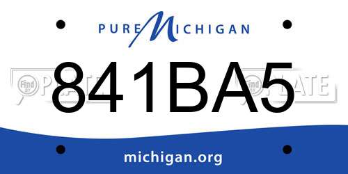 841BA5 Michigan License Plate