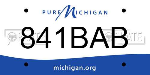 841BAB Michigan License Plate