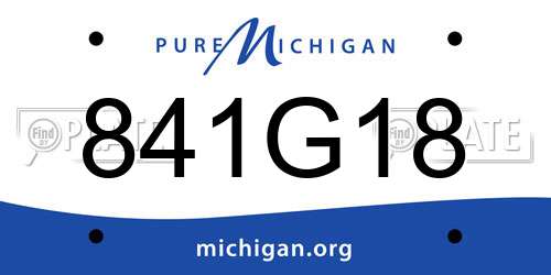 841G18 Michigan License Plate