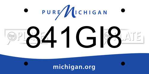841GI8 Michigan License Plate
