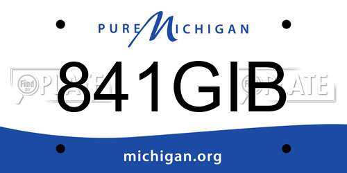 841GIB Michigan License Plate