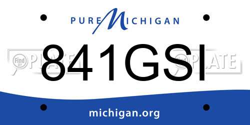 841GSI Michigan License Plate
