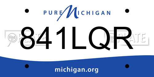 841LQR Michigan License Plate