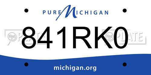 841RK0 Michigan License Plate