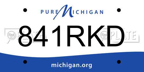 841RKD Michigan License Plate