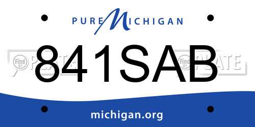 841SAB Michigan License Plate