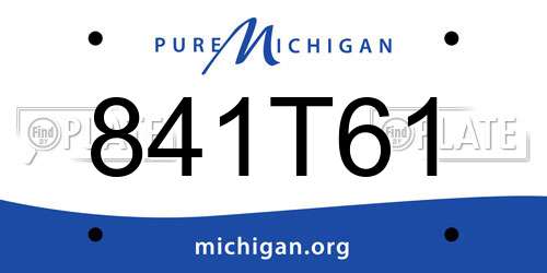 841T61 Michigan License Plate