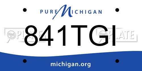 841TGI Michigan License Plate